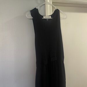 Taylor Black Ribbed Sleeveless Maxi Dress